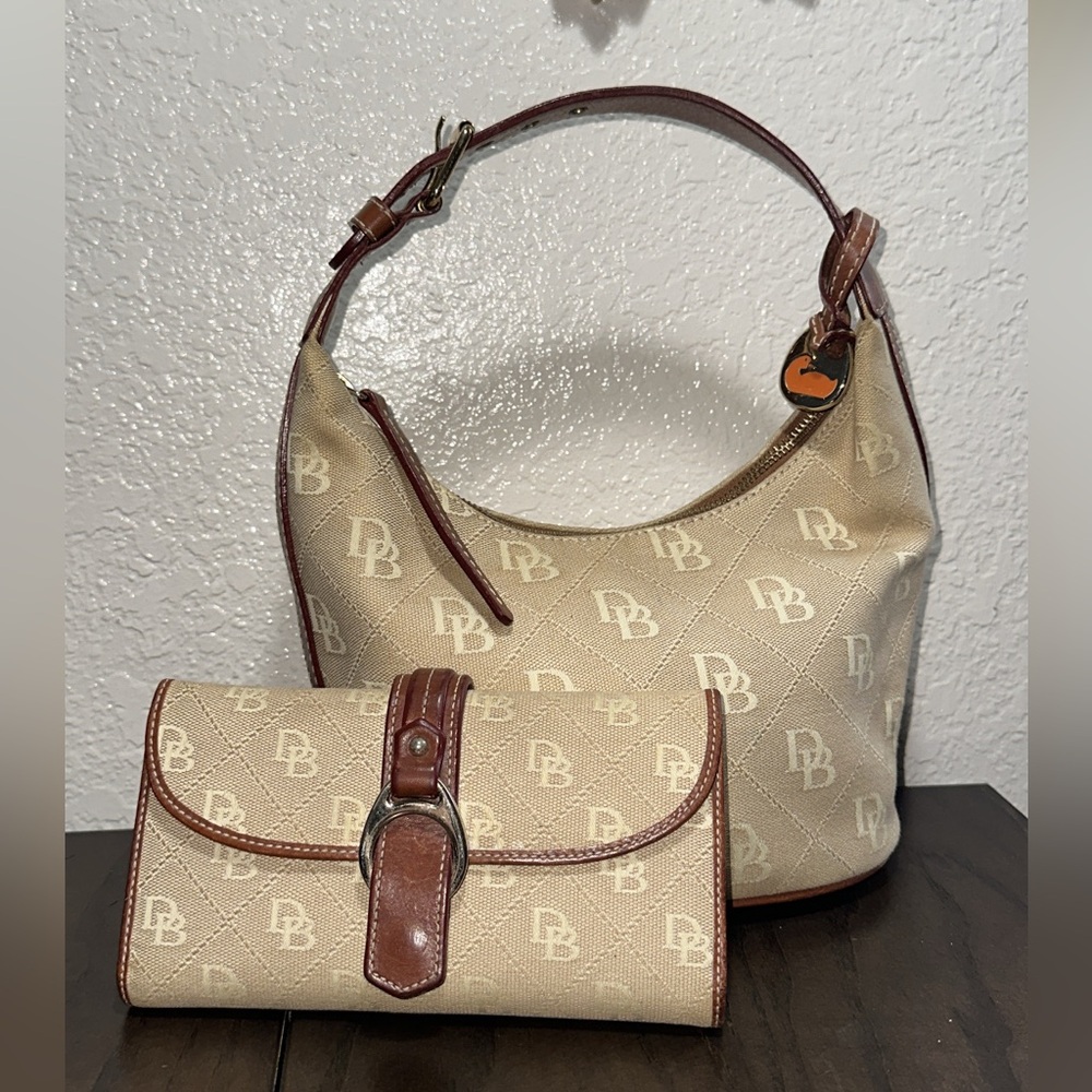 Dooney & Bourke Vintage DB Bag and Wallet Set (Two Pieces)